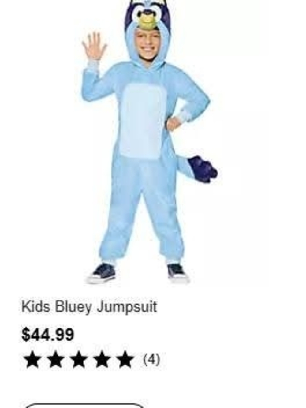 Bluey Kids Blue Jumpsuit Costume